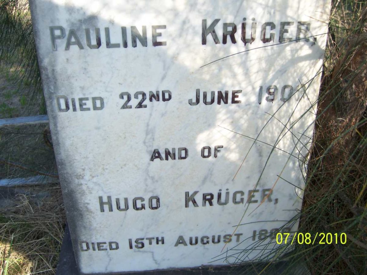 KRUGER Hugo -1888 :: KRUGER Pauline -1903