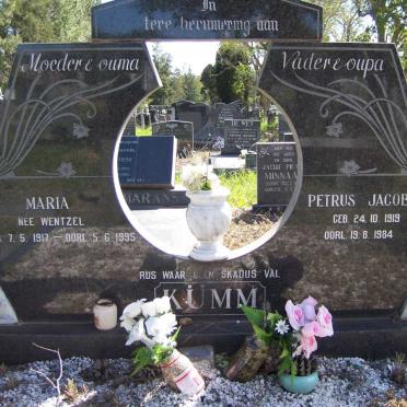 KUMM Petrus Jacobus 1919-1984 &amp; Maria WENTZEL 1917-1995