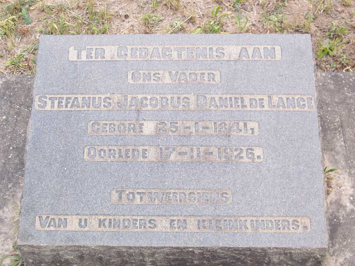 LANGE Stefanus Jacobus Daniel, de 1841-1926
