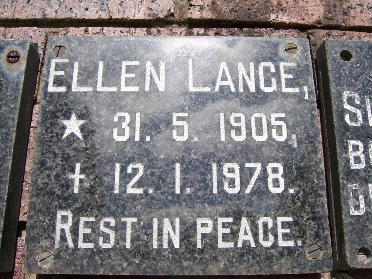 LANGE Ellen 1905-1978