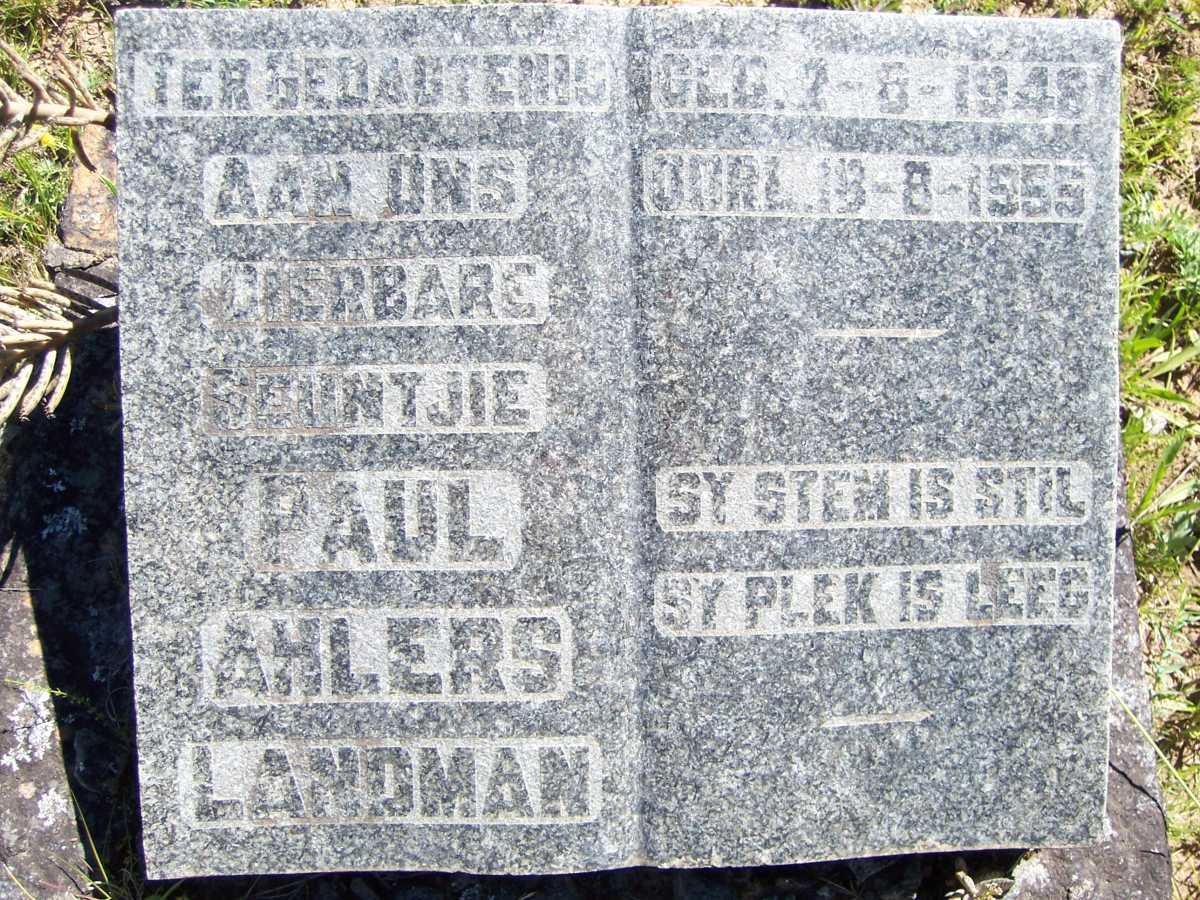 LANDMAN Paul Ahlers 1948-1955