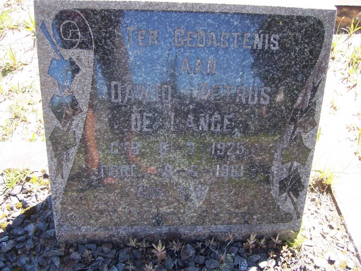 LANGE Dawid Petrus, de 1925-1961