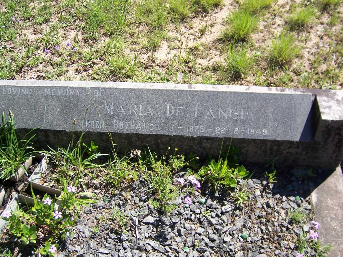 LANGE Maria, de nee BOTHA 1875-1949