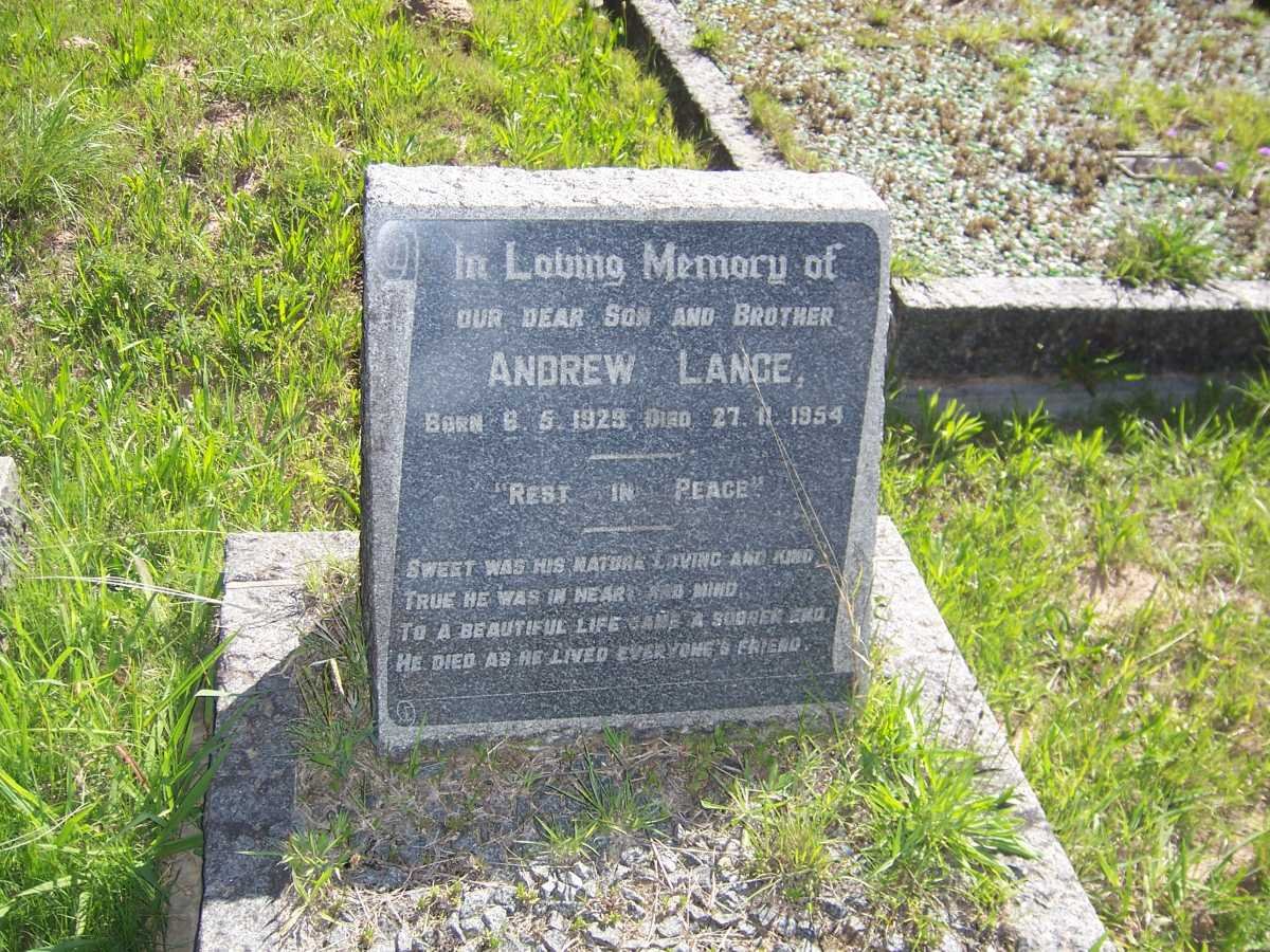 LANGE Andrew 1929-1954
