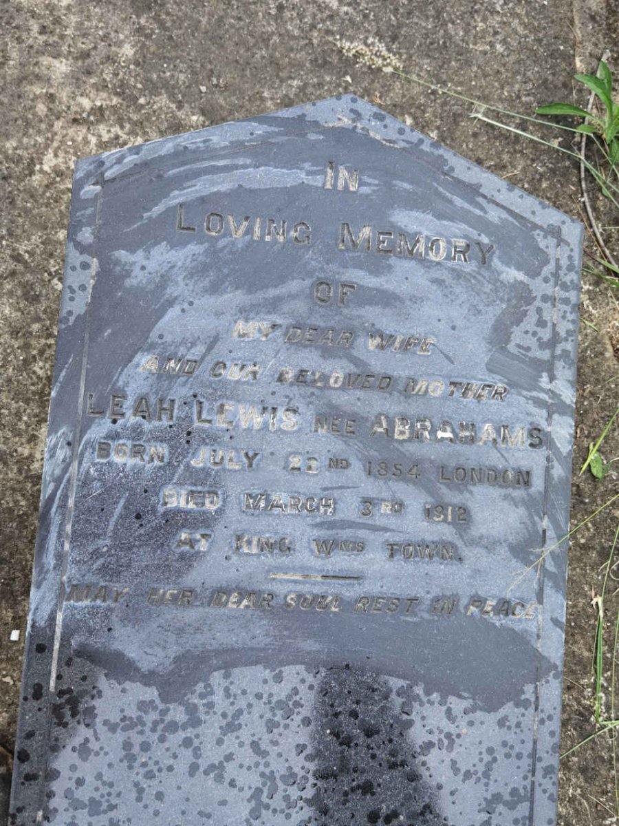 LEWIS Leah nee ABRAHAMS 1854-1912