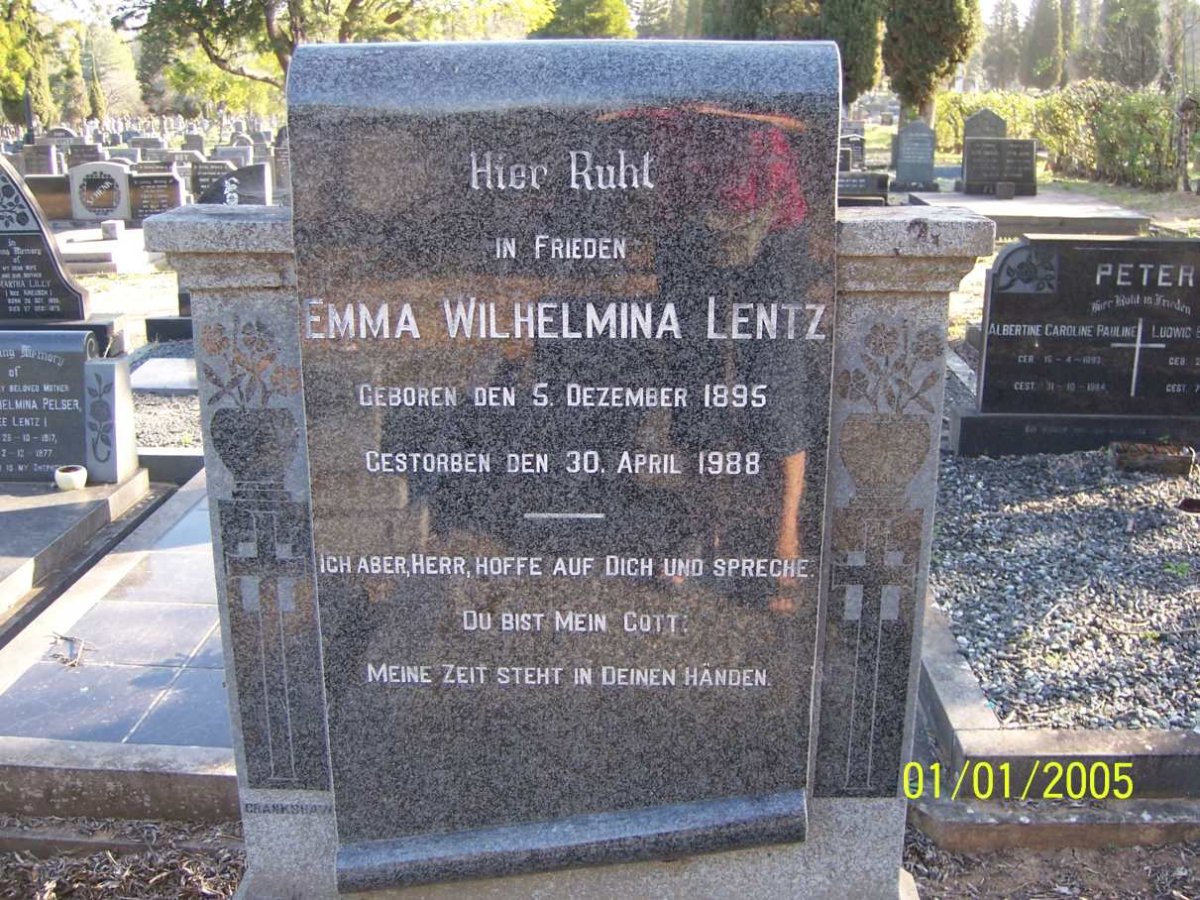 LENTZ Emma Wilhelmina 1895-1988