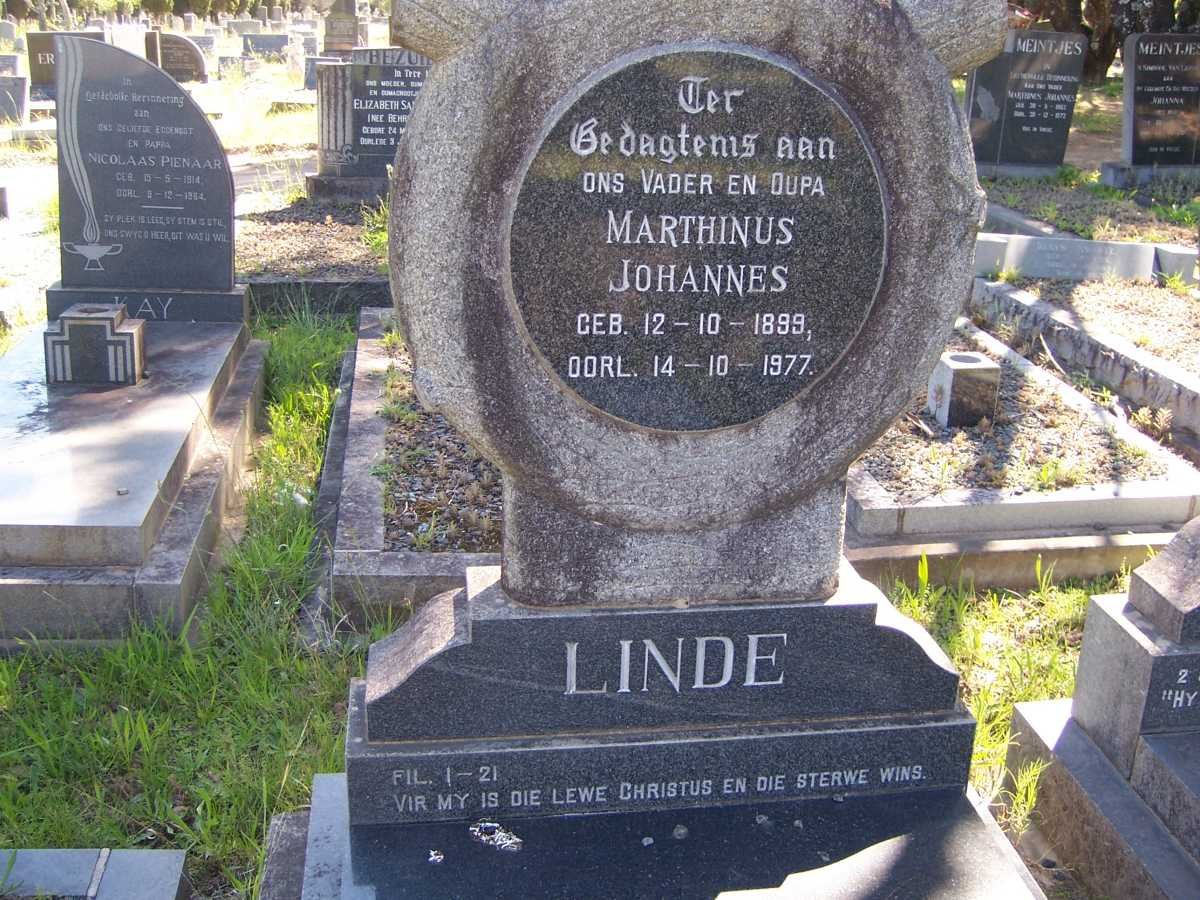 LINDE Marthinus Johannes 1899-1977