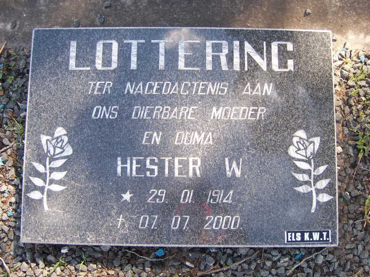 LOTTERING Hester W. 1914-2000