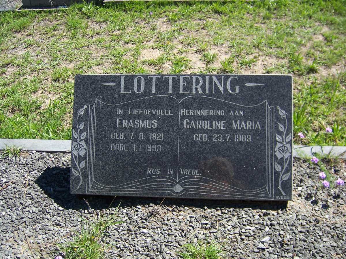 LOTTERING Erasmus 1921-1993 &amp; Caroline Maria 1909-