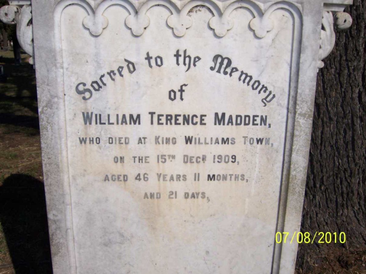 MADDEN William Terence -1909