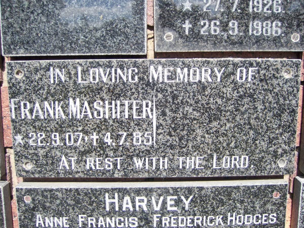 MASHITER Frank 1907-1985