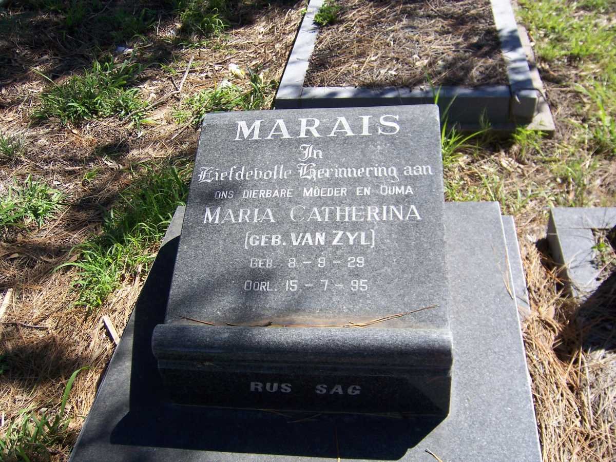 MARAIS Maria Catherina nee VAN ZYL 1929-1995