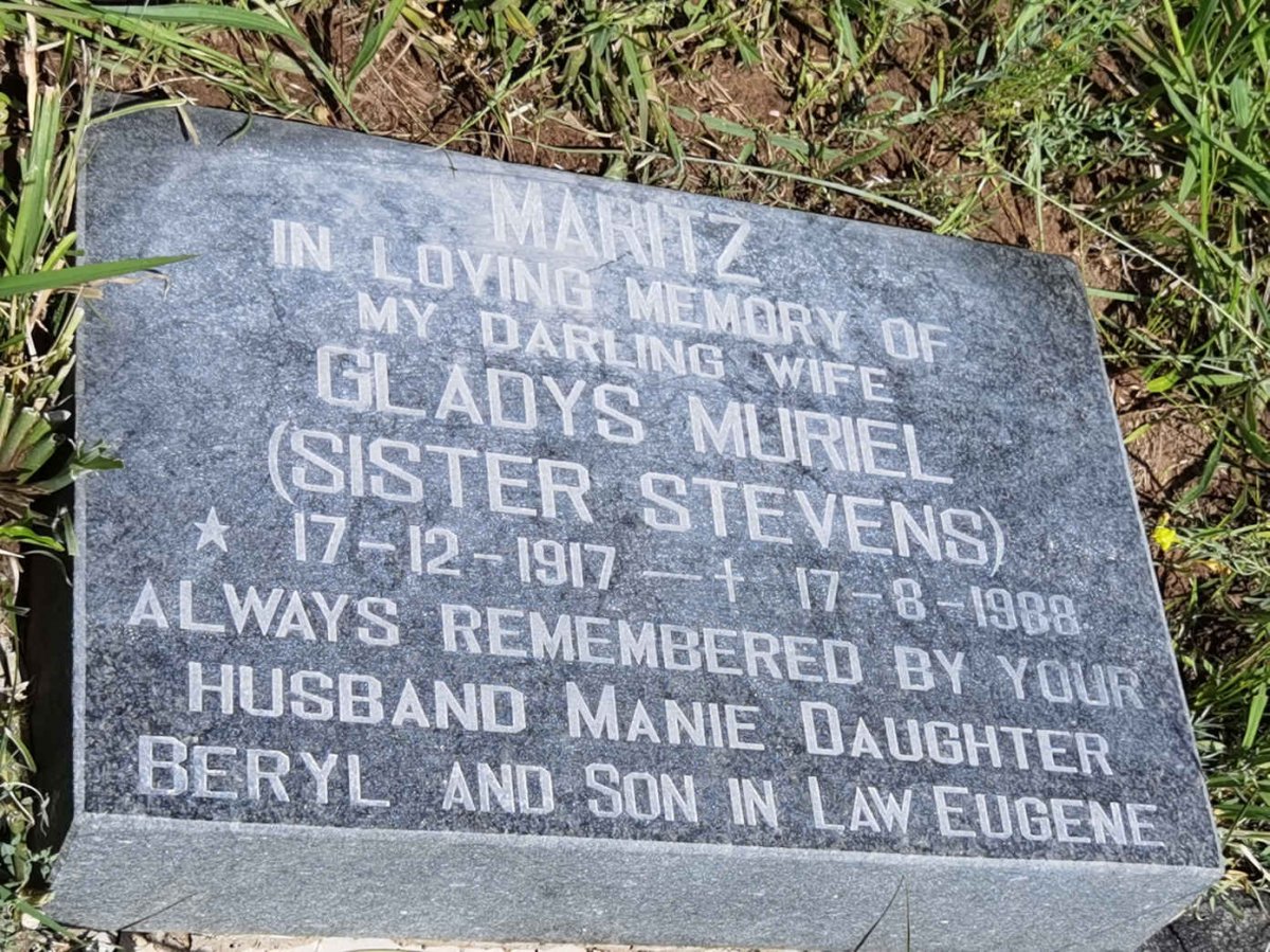 MARITZ Gladys Muriel 1917-1988