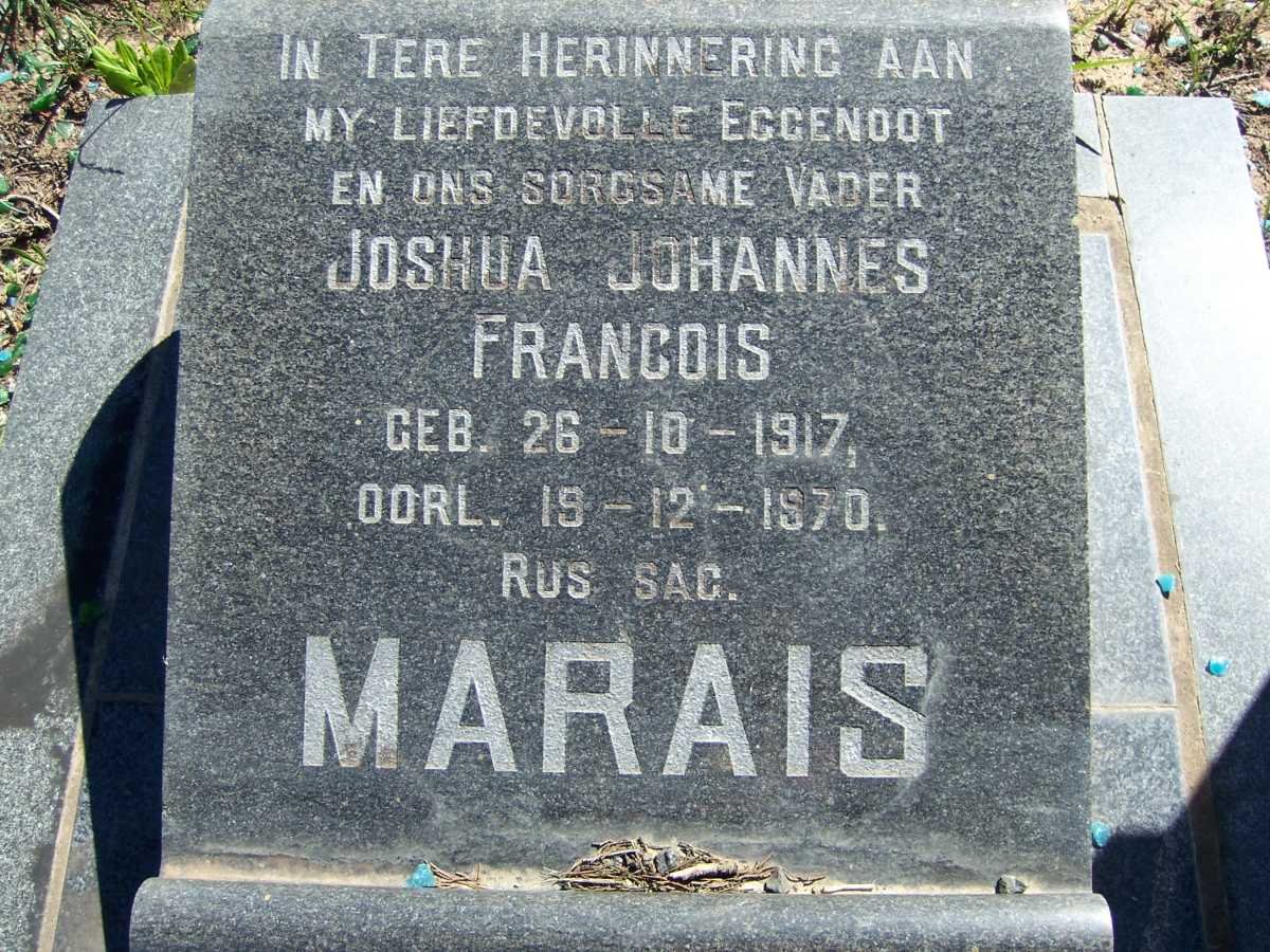 MARAIS Joshua Johannes Francois 1917-1970