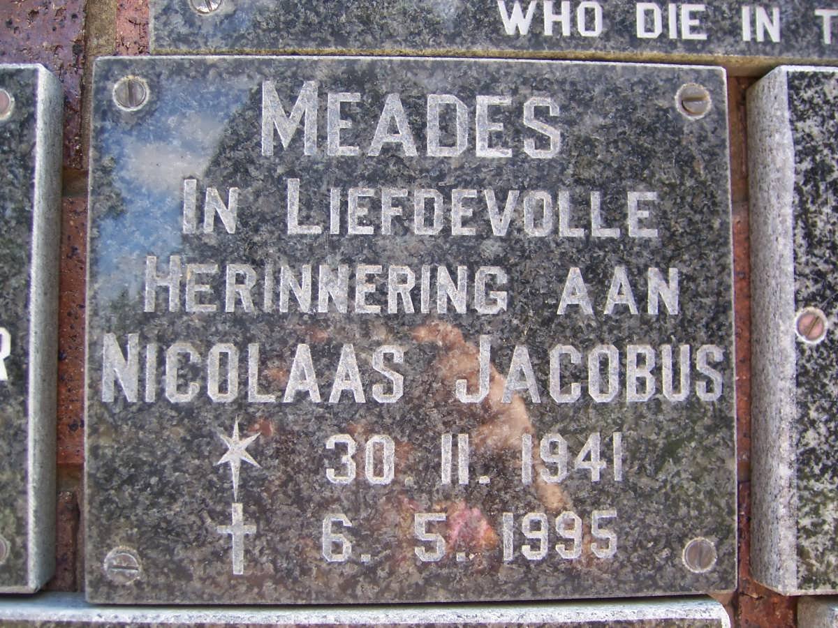 MEADES Nicolaas Jacobus 1941-1995