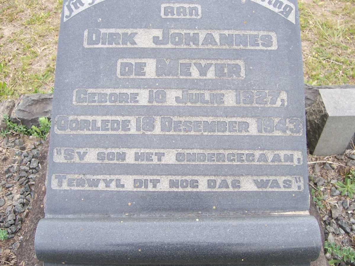 MEYER Dirk Johannes, de 1927-1943