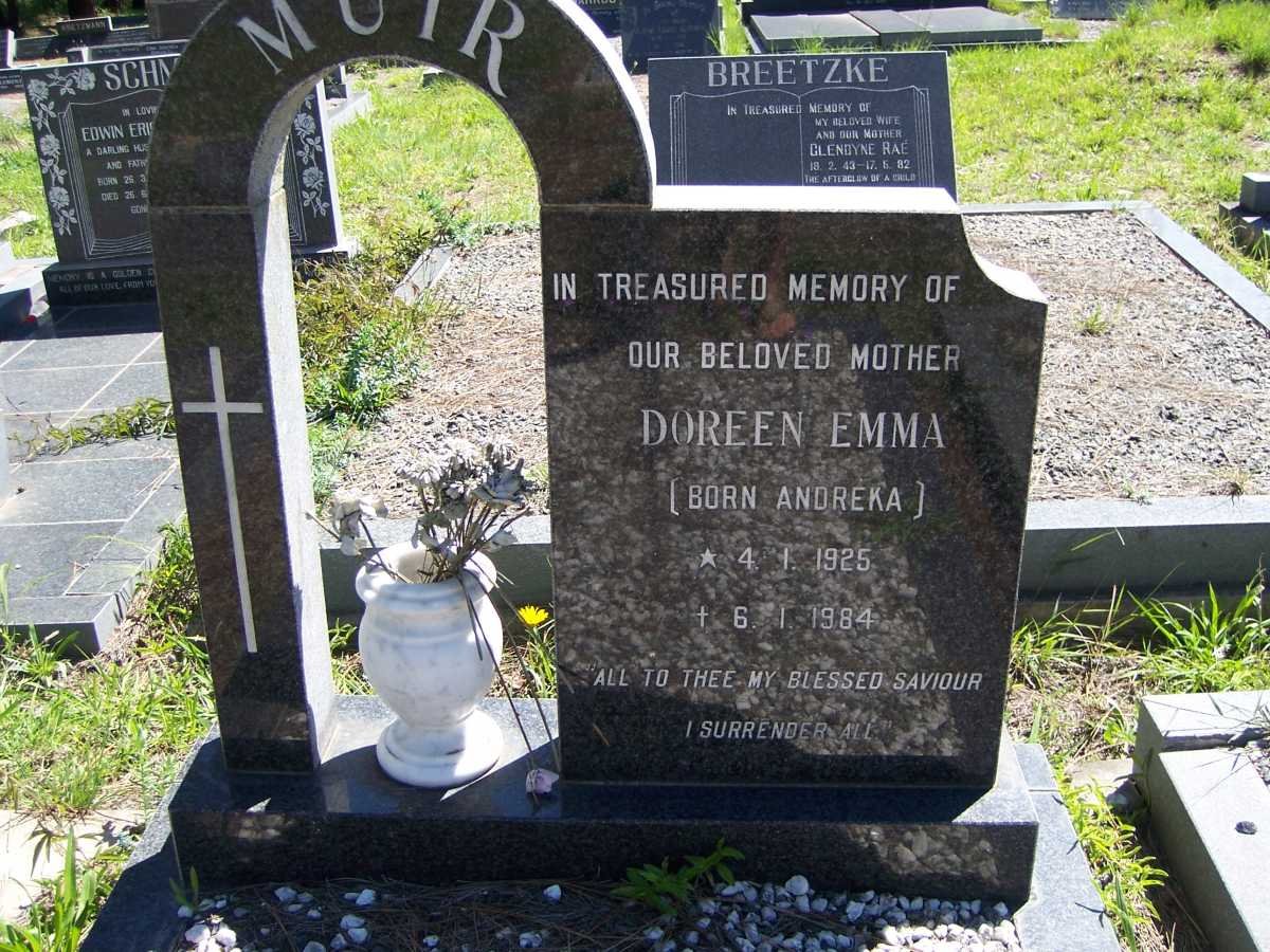 MUIR Doreen Emma nee ANDREKA 1925-1984