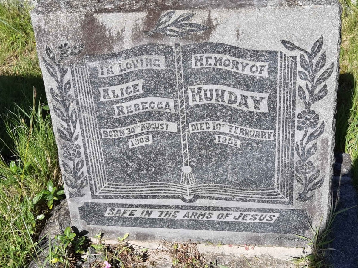 MUNDAY Alice Rebecca 1908-1951