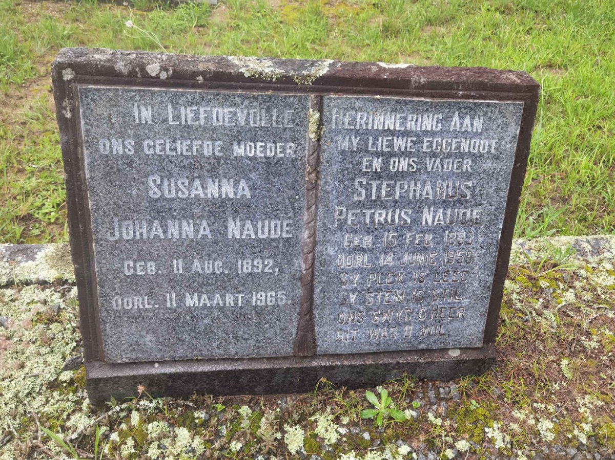NAUDE Stephanus Petrus 189?-1956 &amp; Susanna Johanna 1892-1965