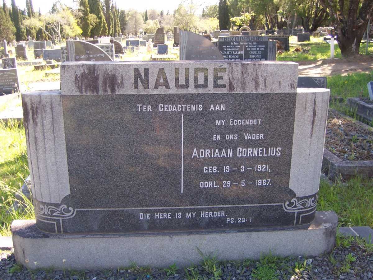 NAUDE Adriaan Cornelius 1921-1967