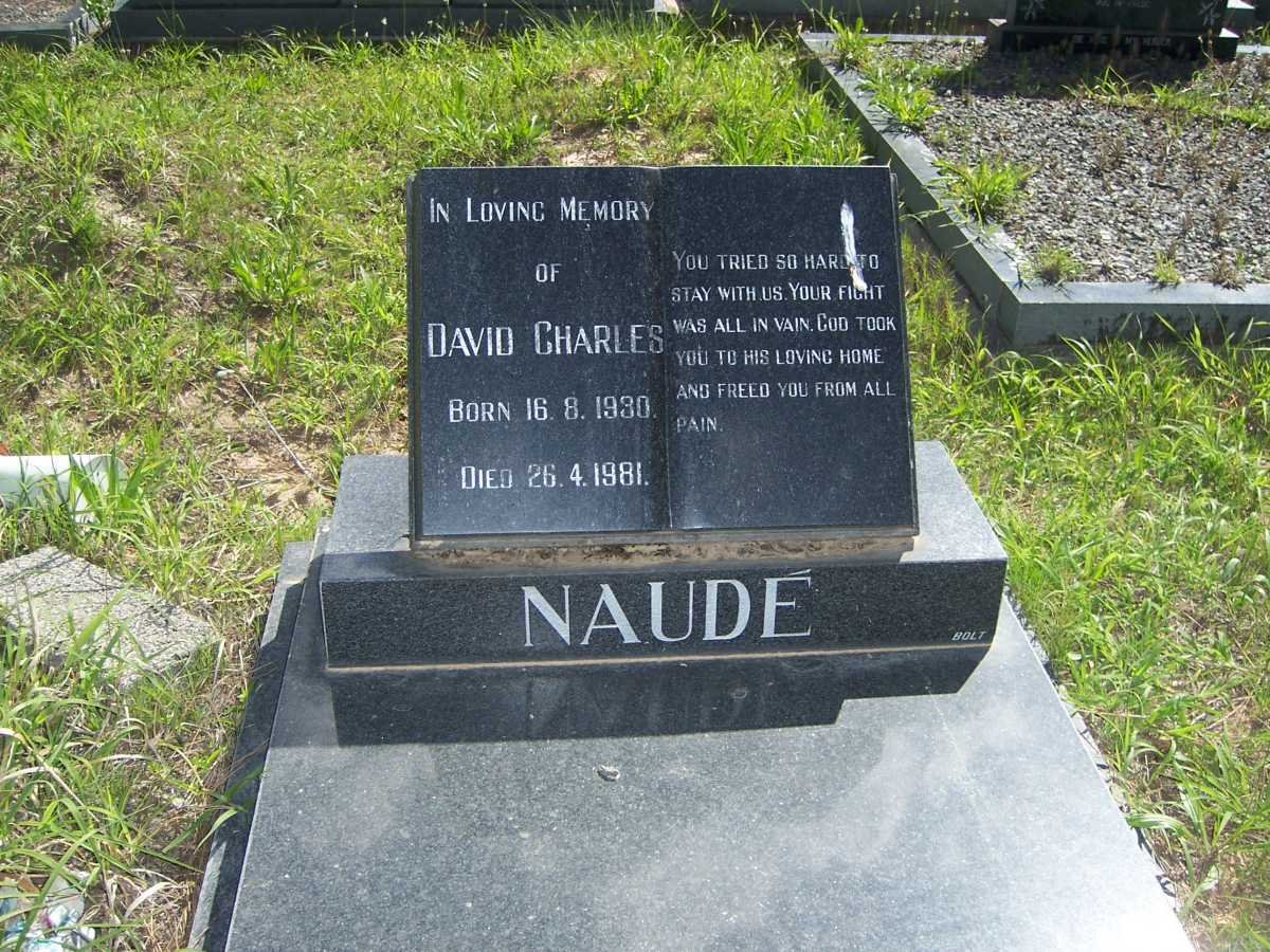 NAUDÉ David Charles 1930-1981