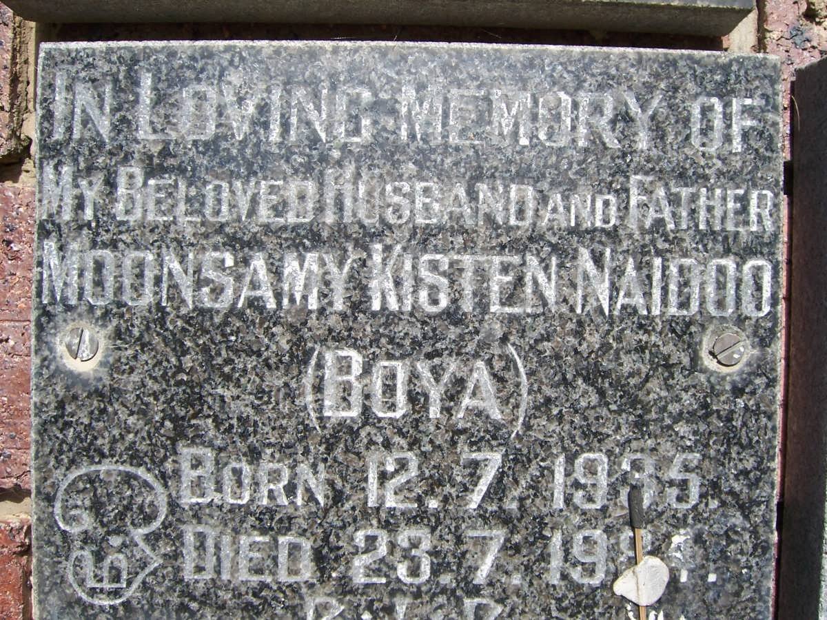 NAIDOO Moonsamy Kisten 1935-1984
