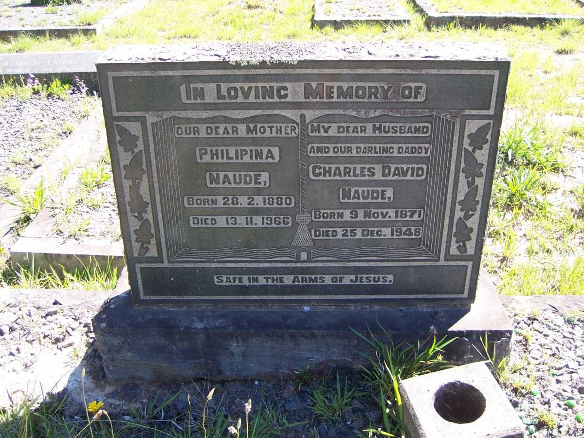NAUDE Charles David 1871-1948 &amp; Philipina 1880-1966