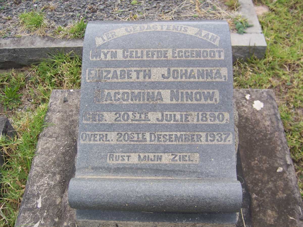 NINOW Elizabeth Johanna Jacomina 1890-1937