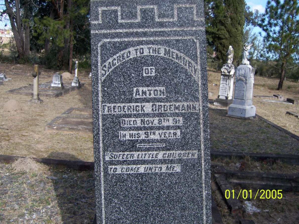ORDEMANN Frederick Anton -1891