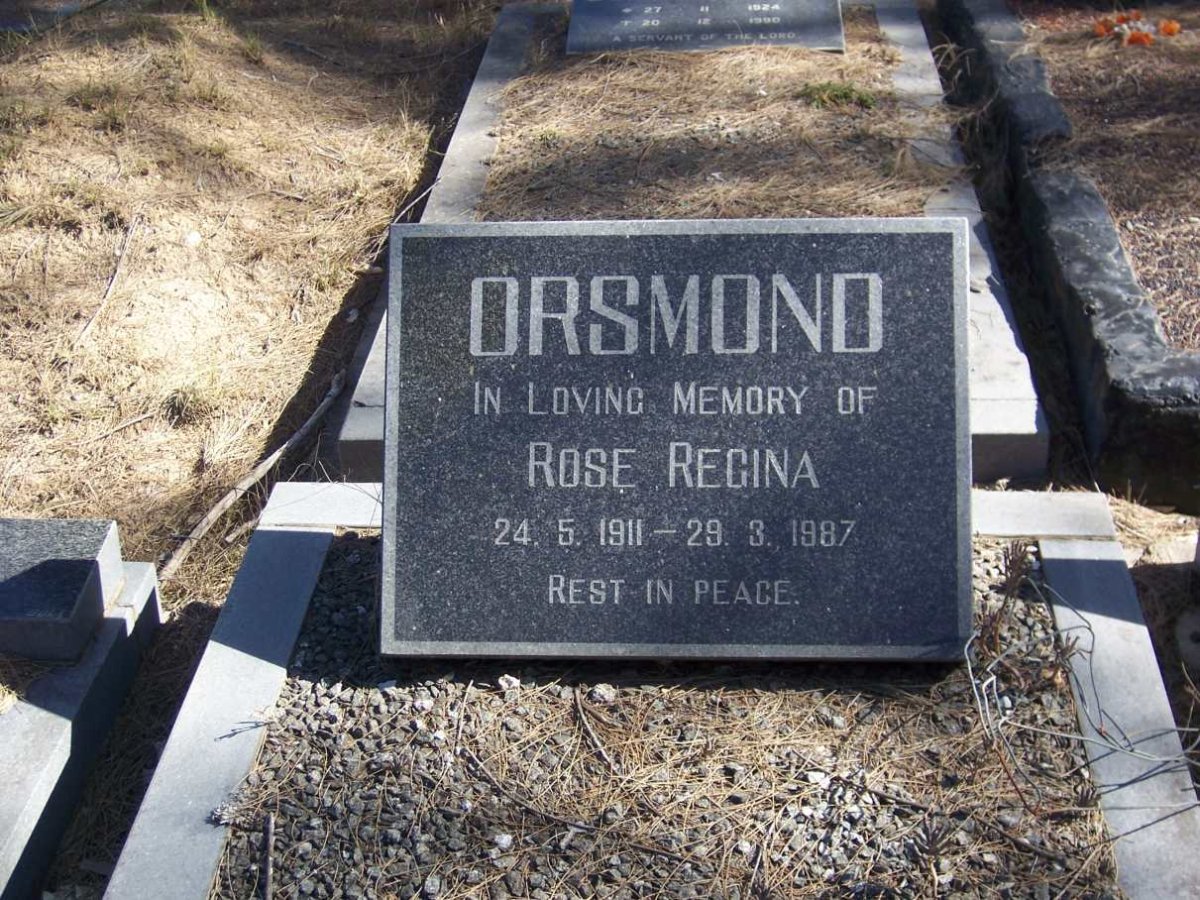 ORSMOND Rose Regina 1911-1987
