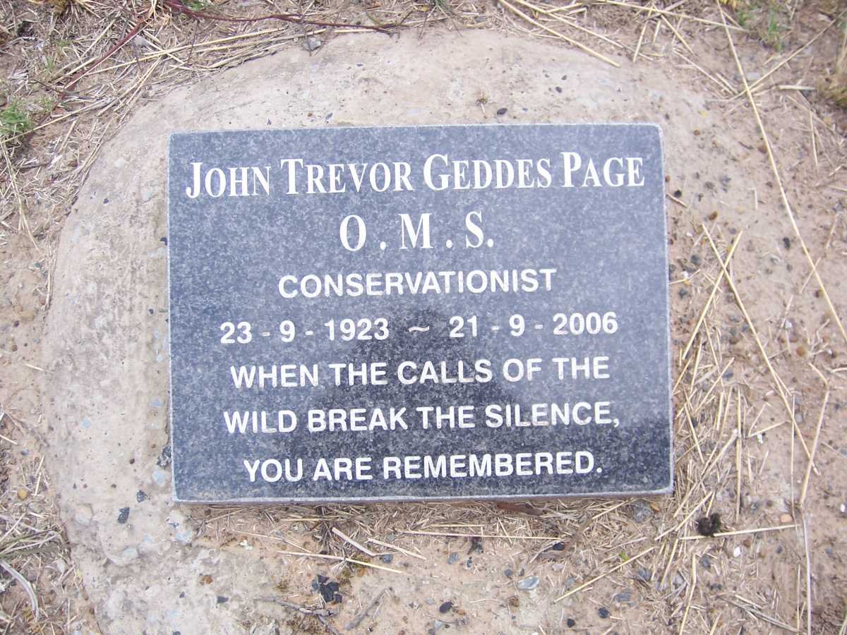 PAGE John Trevor Geddes 1923-2006
