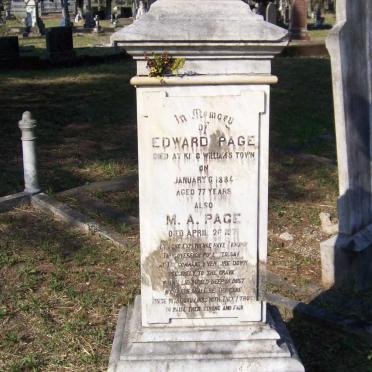PAGE Edward -1884 &amp; M.A. -1871