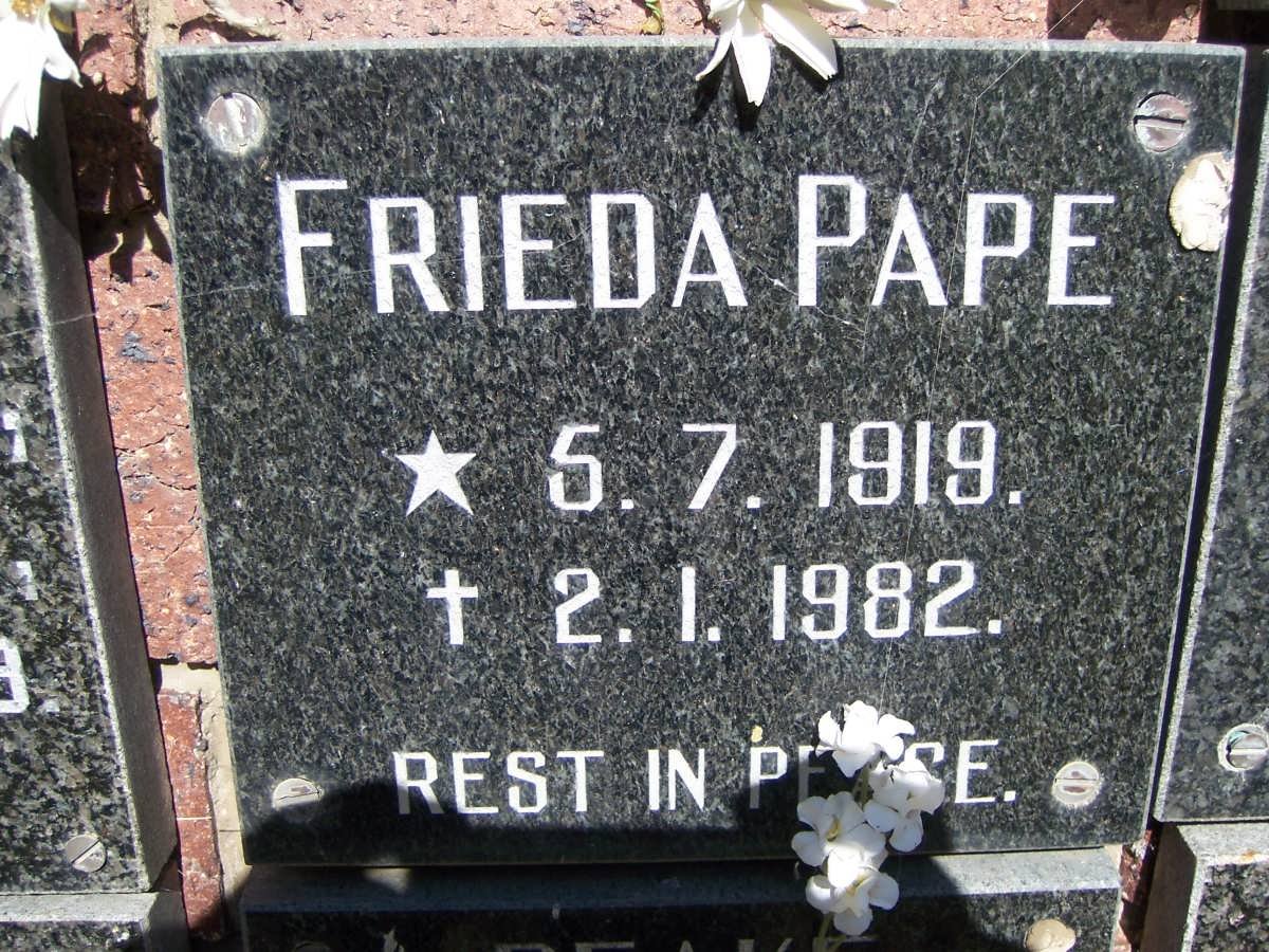 PAPE Frieda 1919-1982