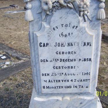 PAHL Carl Johannes 1858-1901
