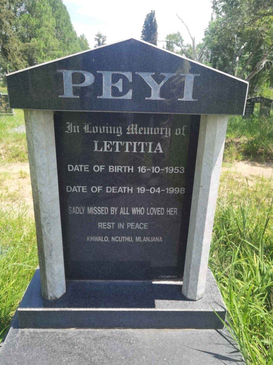 PEYI Lettitia 1953-1998