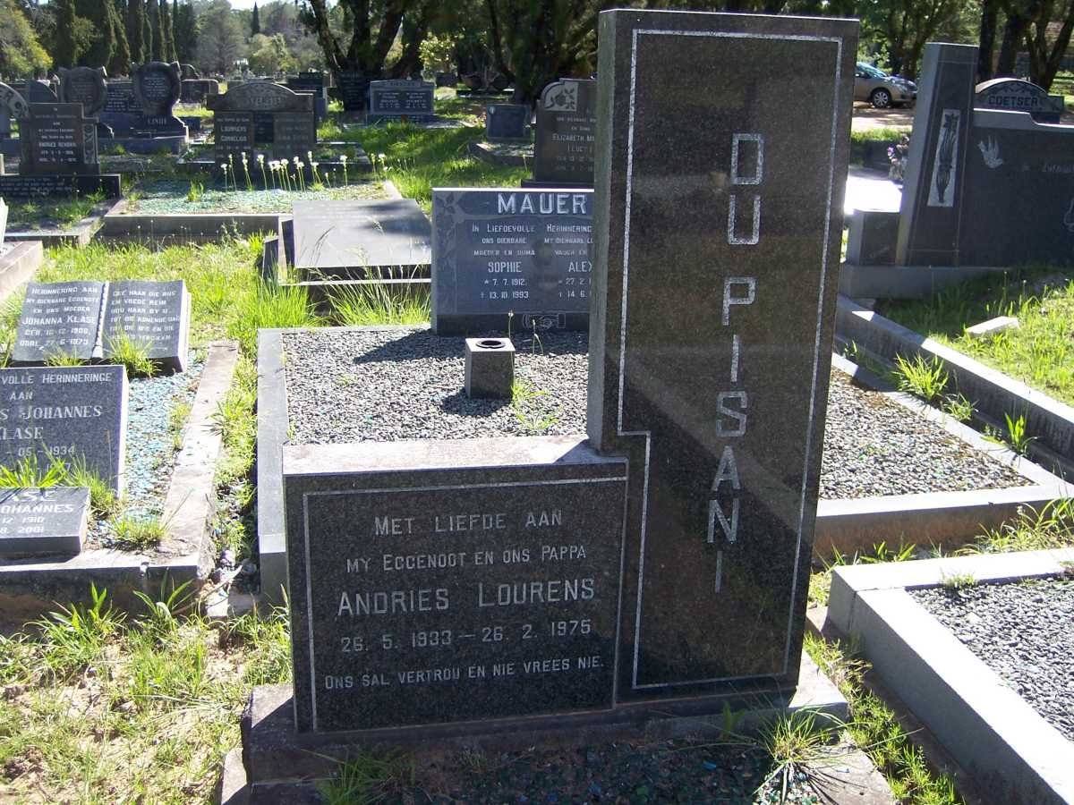 PISANI Andries Lourens, du 1933-1975