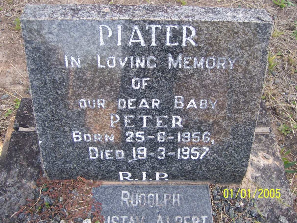 PIATER Peter 1956-1957 :: PIATER Rudolf Gustav Albert 1917-1996