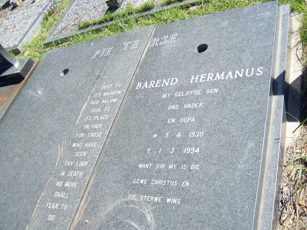 PIETERSE Barend Hermanus 1930-1994
