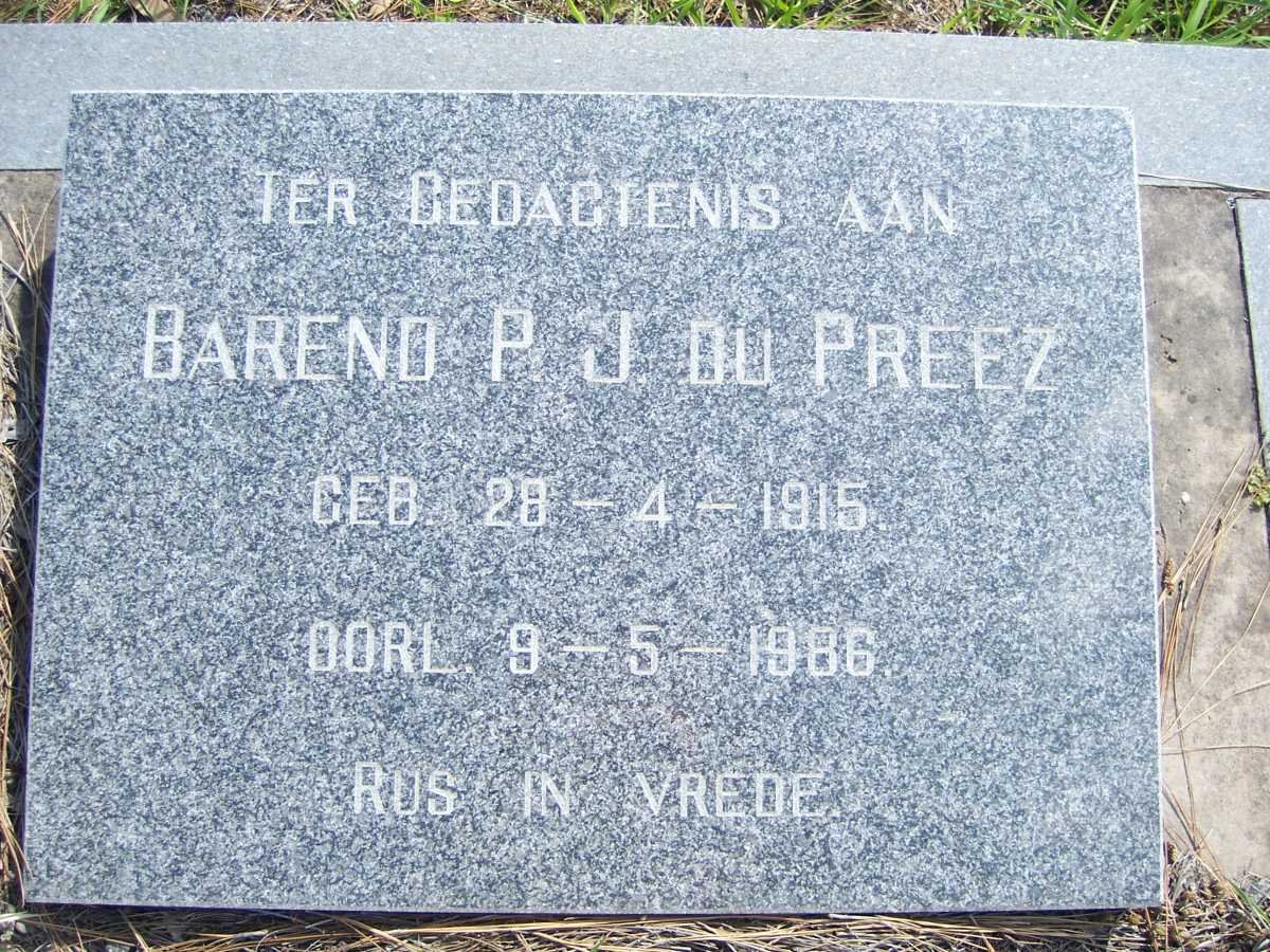 PREEZ Barend P.J., du 1915-1986