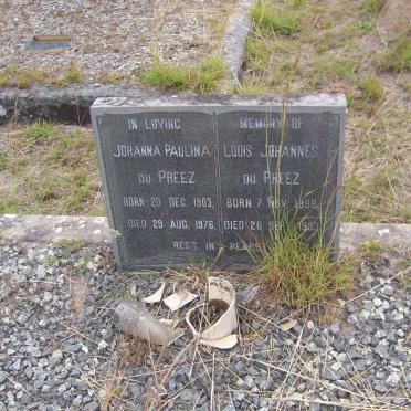 PREEZ Louis Johannes, du 1898-1953 &amp; Johanna Paulina 1903-1976