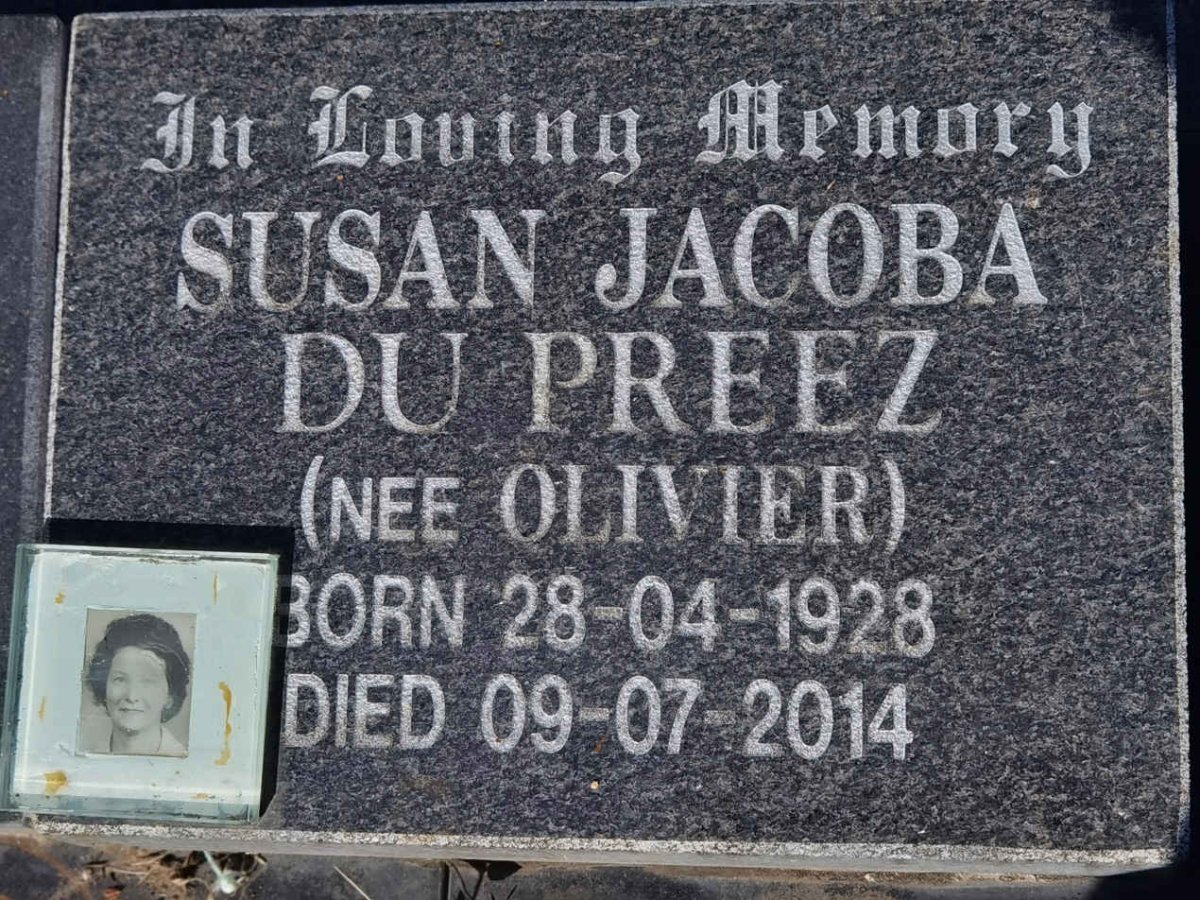 PREEZ Susan Jacoba, du nee OLIVIER 1928-2014