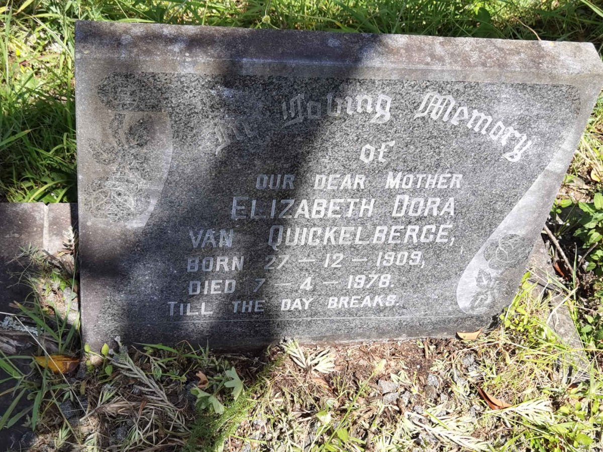 QUICKELBERGE Elizabeth Dora, van 1909-1978
