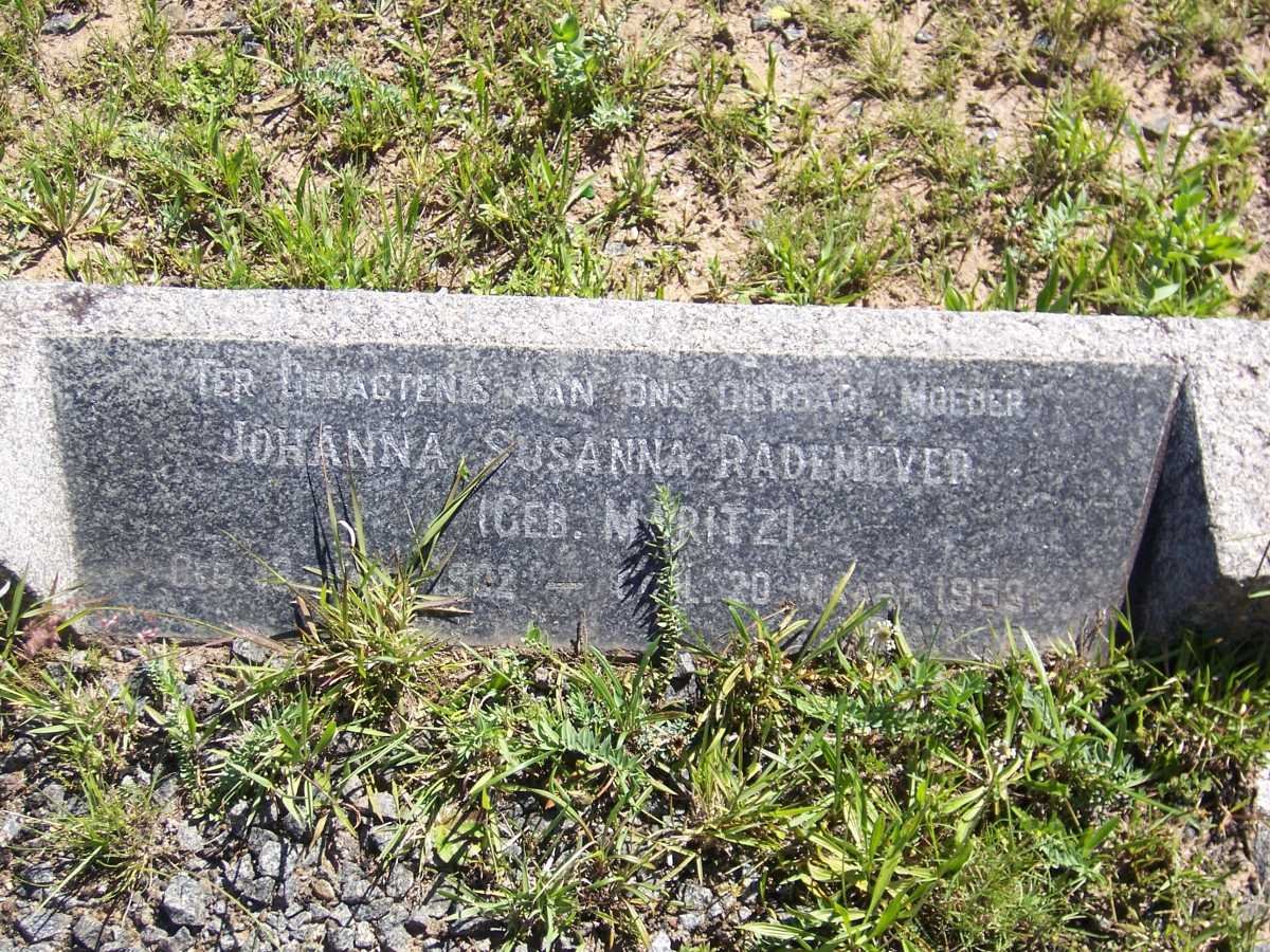 RADEMEYER Johanna Susanna nee MARITZ 1902-1953