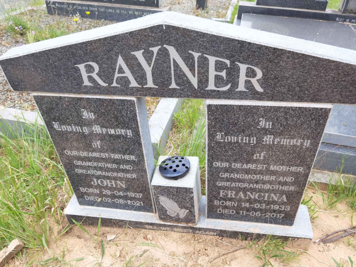 RAYNER John 1937-2021 &amp; Francina 1933-2017