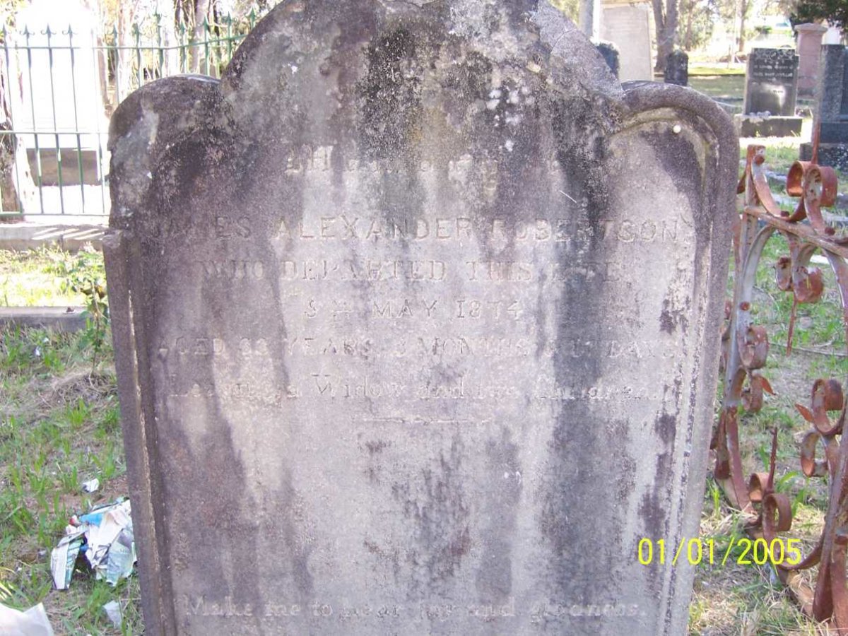 ROBERTSON James Alexander -1874