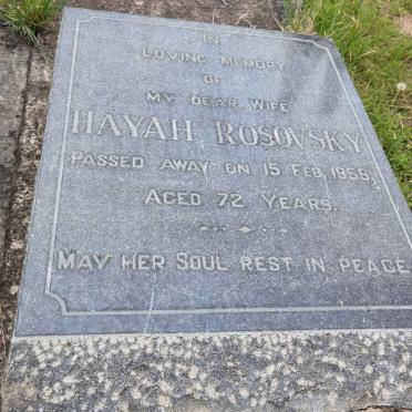 ROSOVSKY Hayah -1959