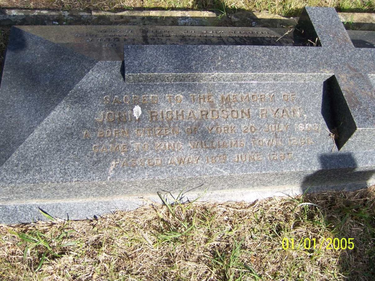 RYAN John Richardson 1803-1885