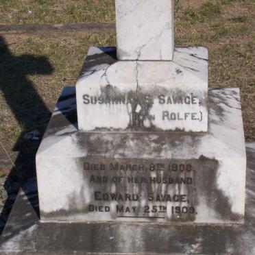 SAVAGE Edward -1909 &amp; Susannah ROLFE -1908