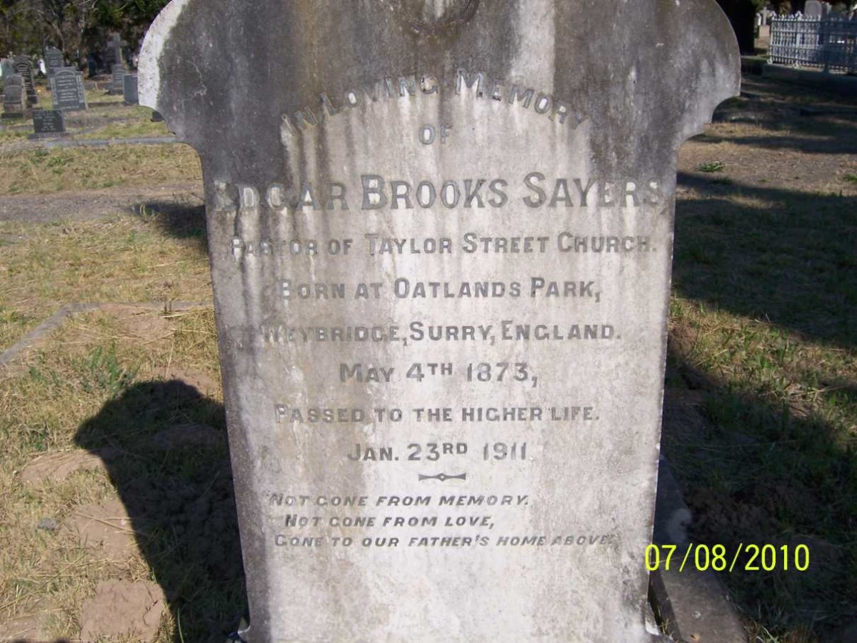 SAYERS Edgar Brooks 1873-1911