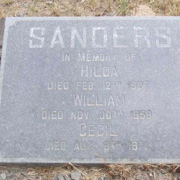 SANDERS William -1950 :: SANDERS Hilda -1927 :: SANDERS Cecil -1971